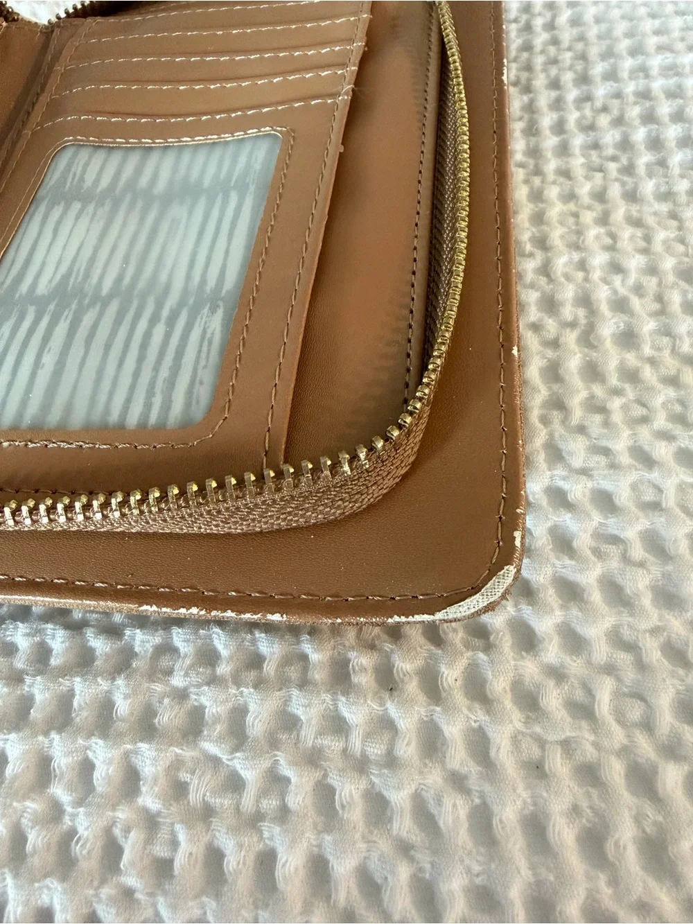 Tan Faux Leather Clutch